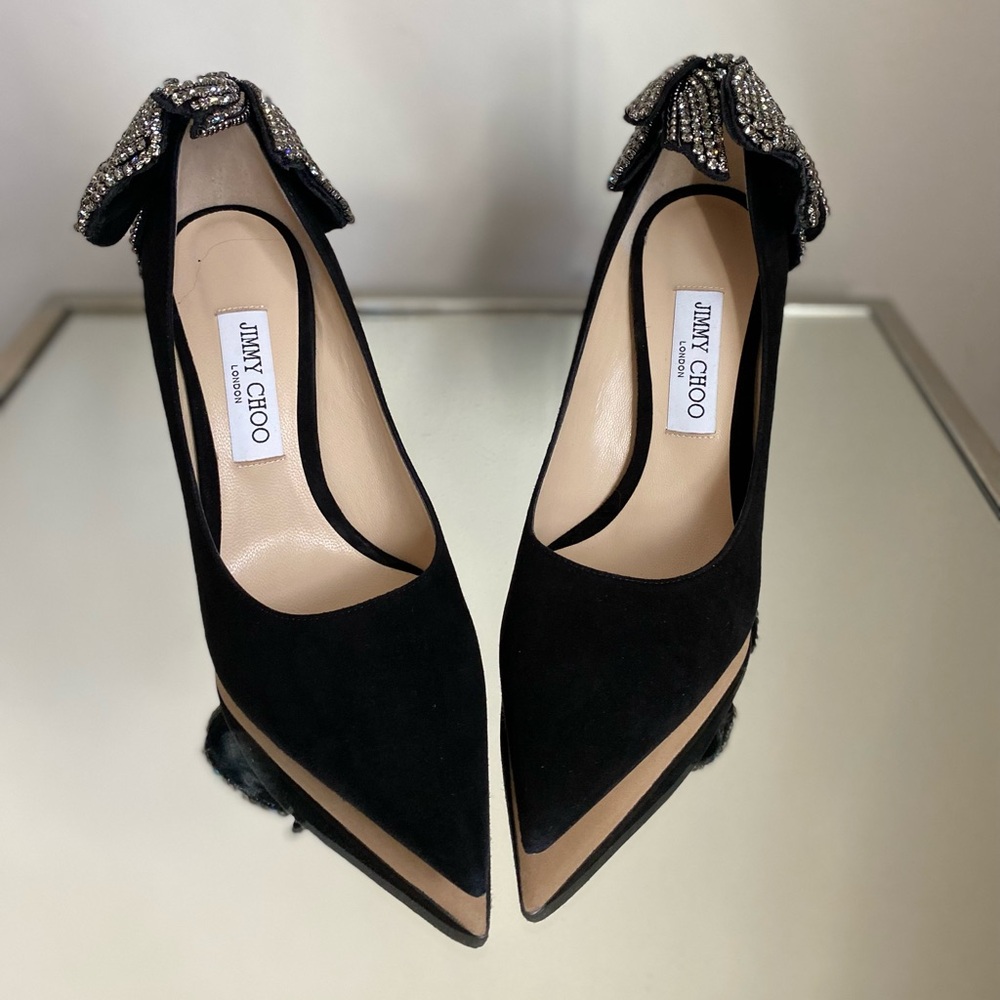 New JIMMY CHOO Love 100 embellished suede pumps $1,575 39.5 - Picture 13 of 15